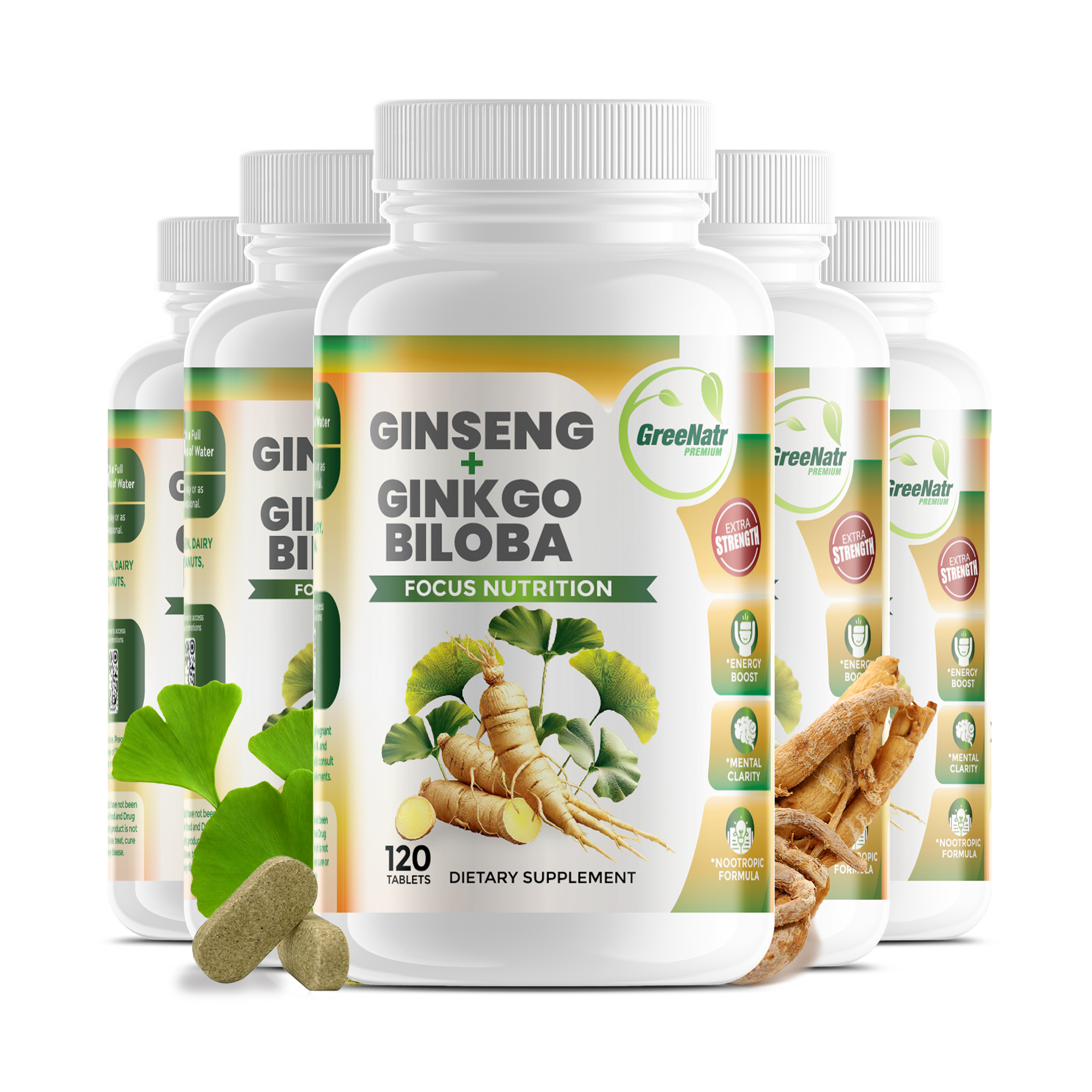 Ginseng and Ginkgo Biloba Cognitive Support (120 Tablets)