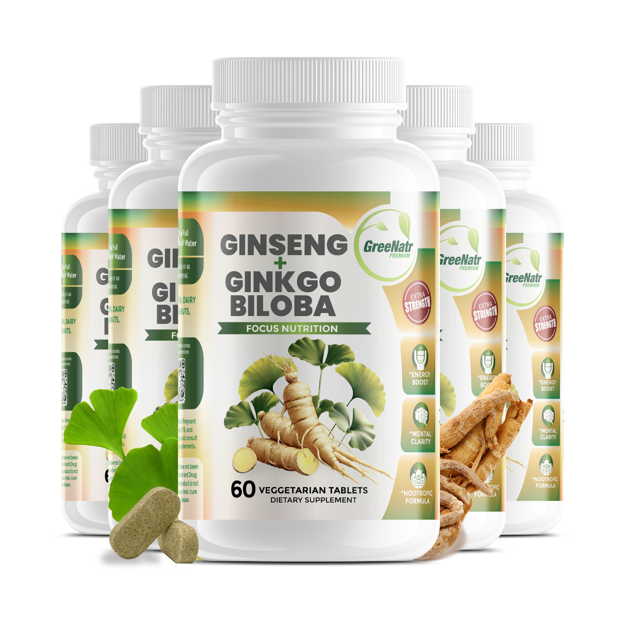 Ginseng and Ginkgo Biloba Cognitive Support (60 Tablets)