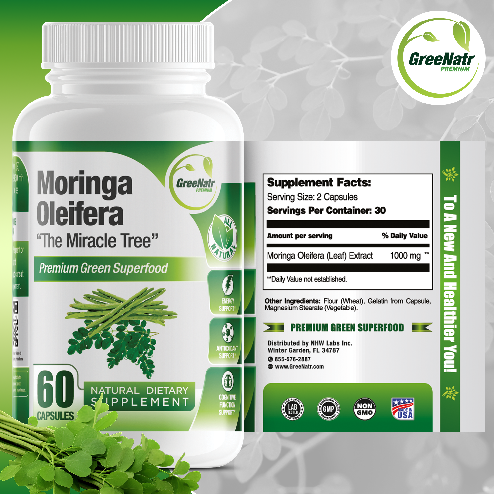 NUTRIENT RICH BUNDLE: Magnesium Supplement Plus Moringa Oleifera