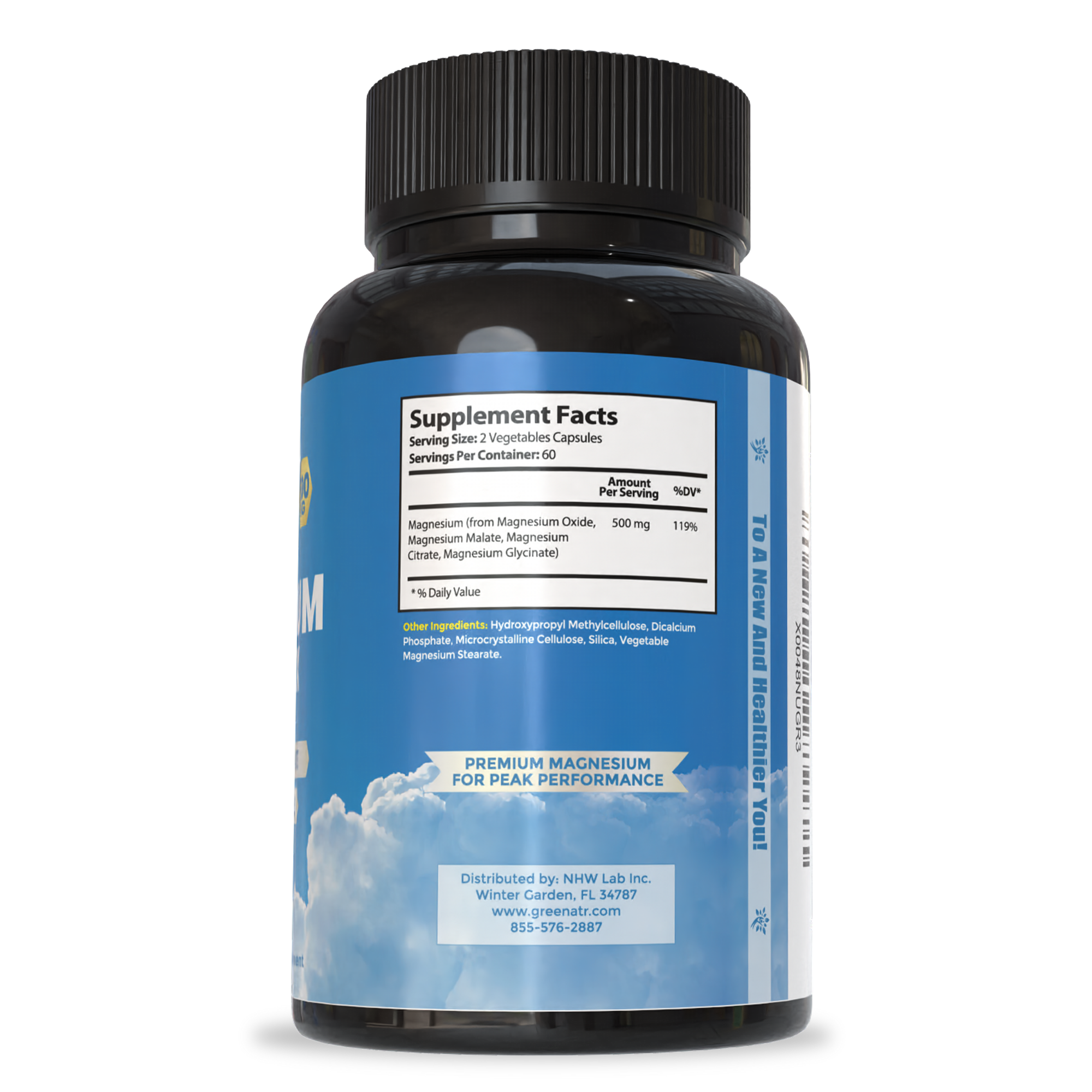 Magnesium Supplement with Glycinate, Citrate, Malate & Oxide (120 Count)