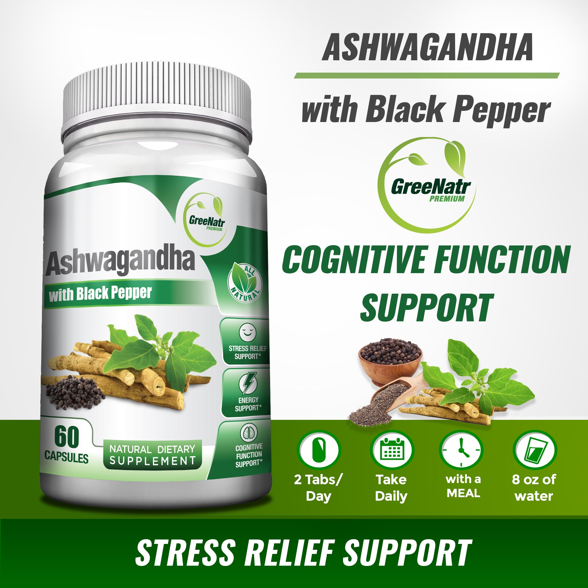 STRESS & ANXIETY BUNDLE: Ginseng & Ginkgo Biloba + Ashwagandha