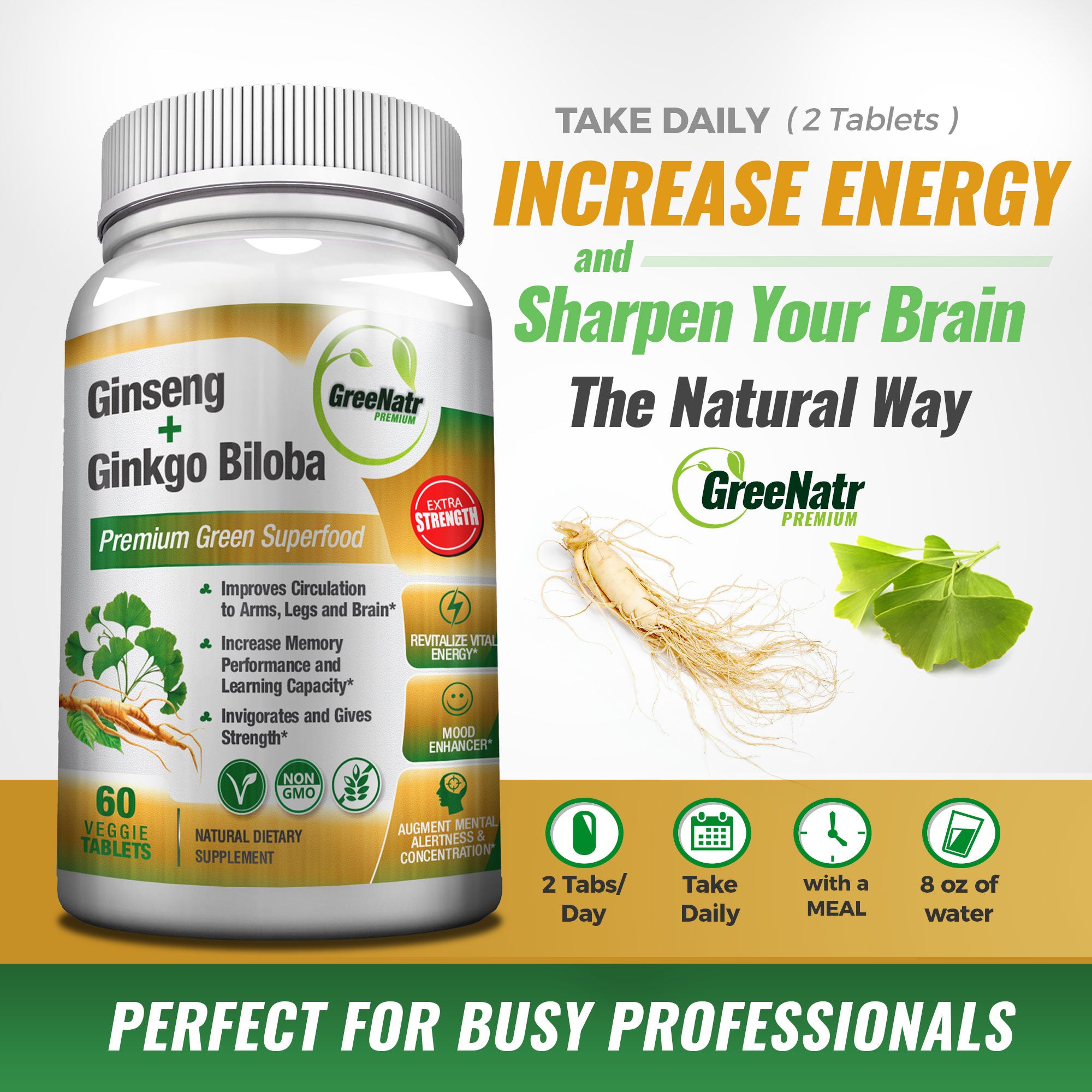 STRESS & ANXIETY BUNDLE: Ginseng & Ginkgo Biloba + Ashwagandha
