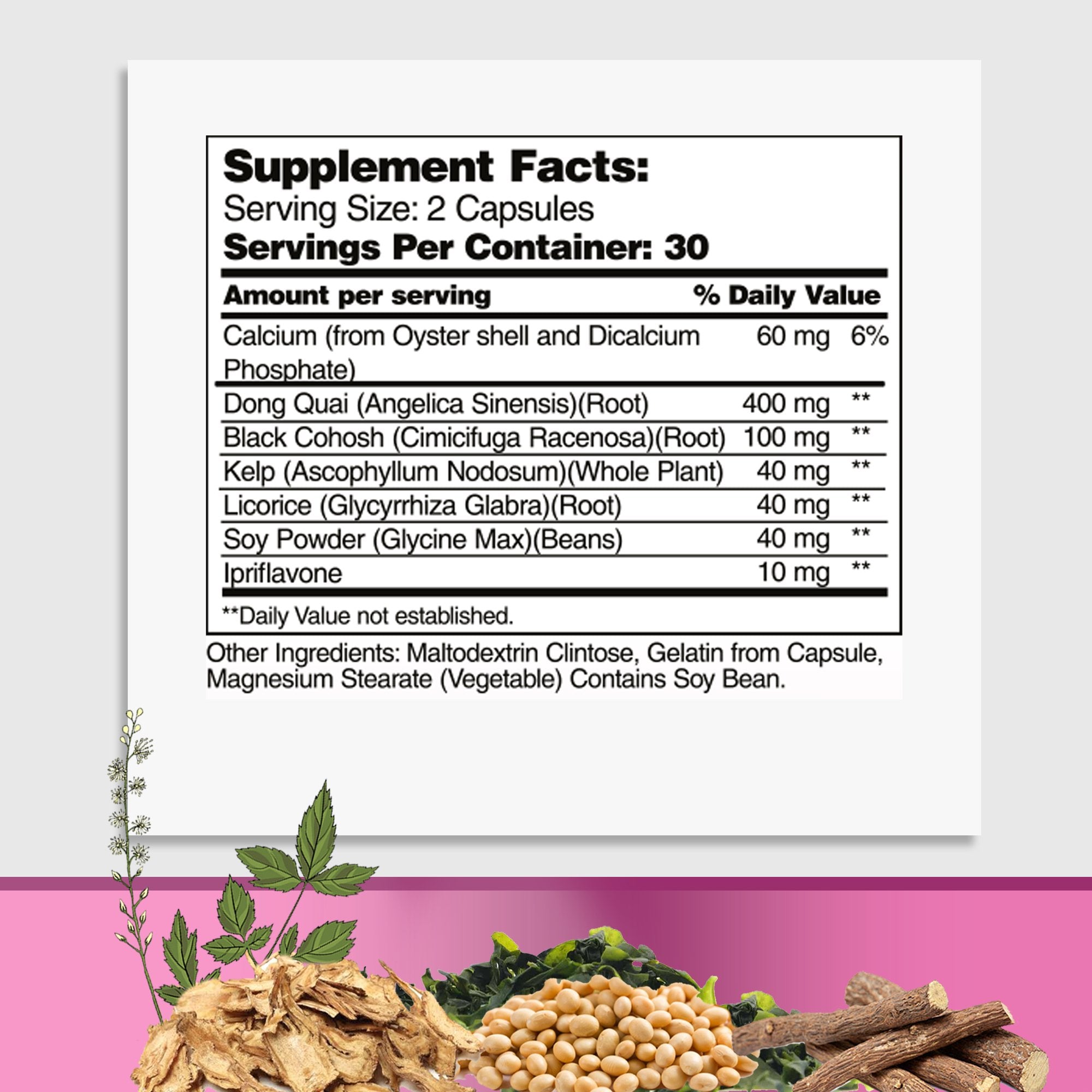 Herbal Menopause Support Complex - Synergetic Blend of Ingredients