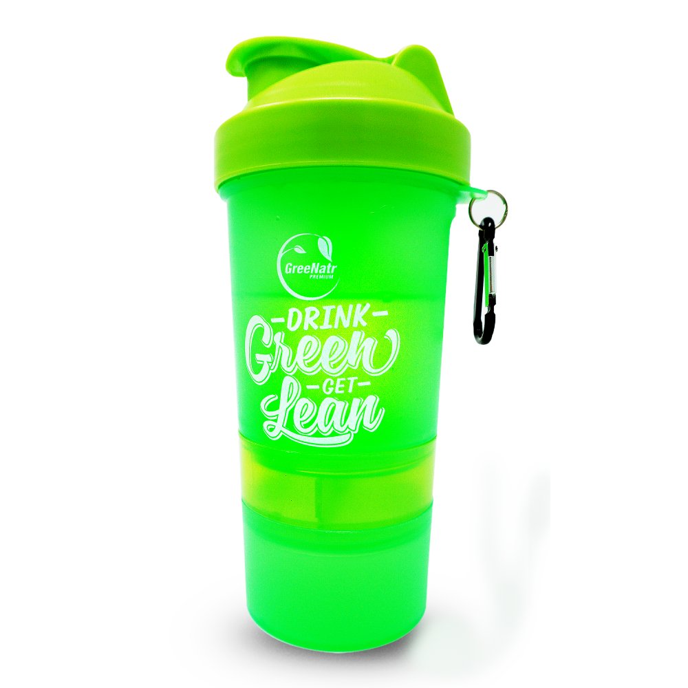 Shaker Bottle - 22 Ounce Bottle + Pill Organizer + 2 Storage Compartments