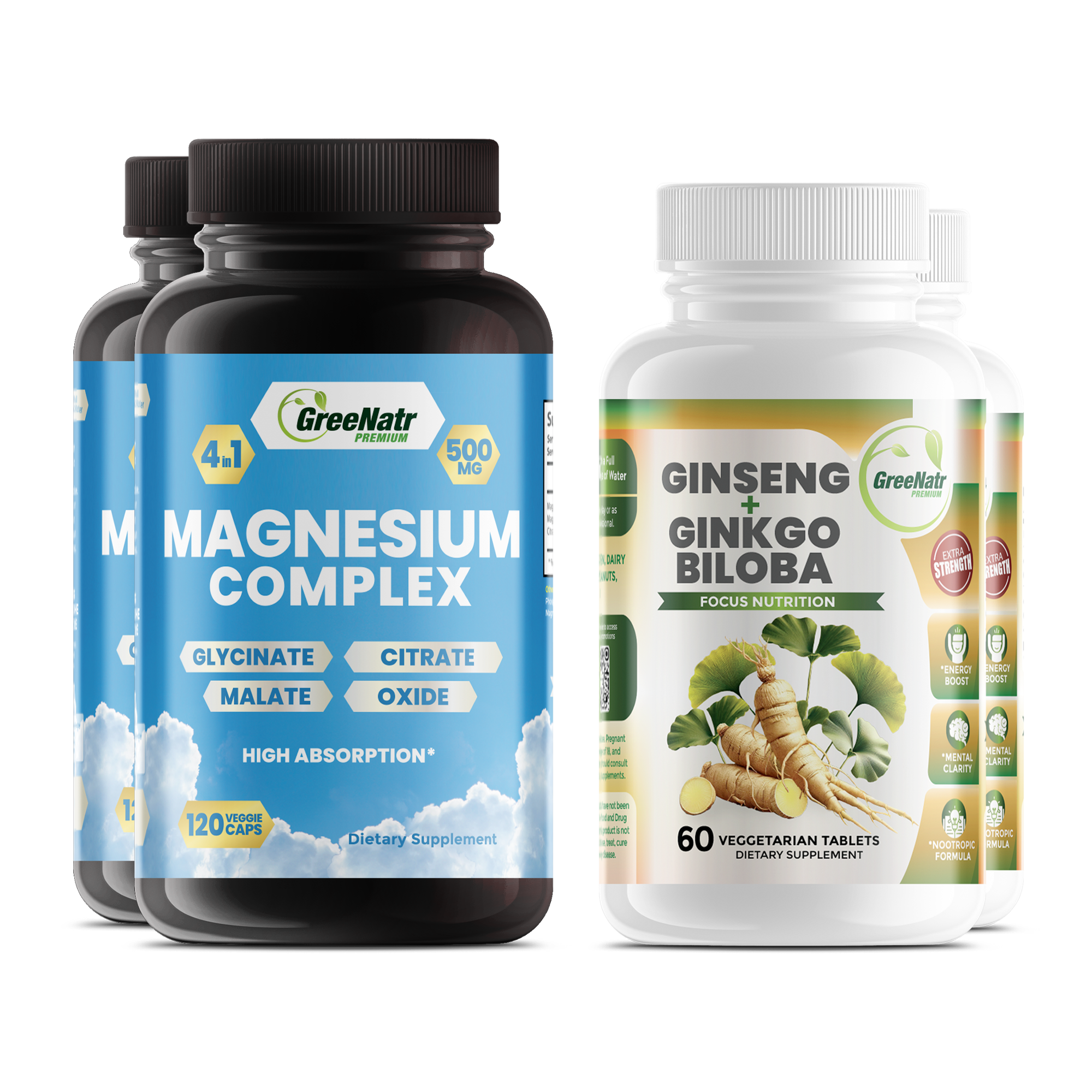 SLEEP & RELAX BUNDLE: Ginseng & Ginkgo Biloba + Magnesium Complex