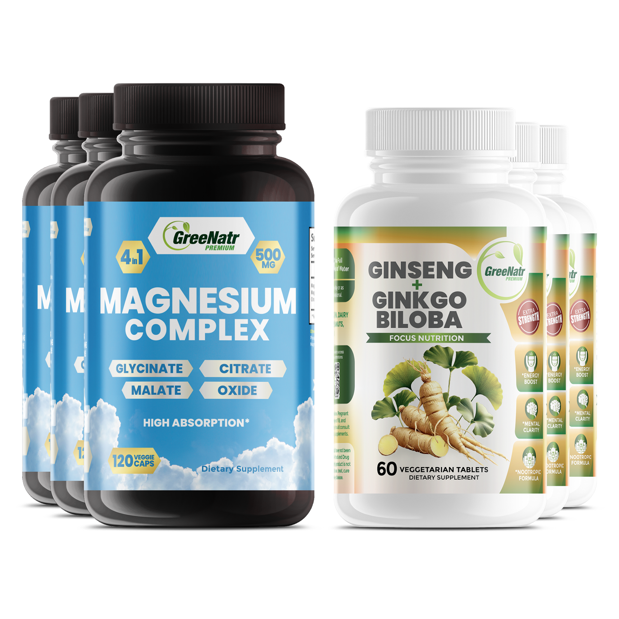 SLEEP & RELAX BUNDLE: Ginseng & Ginkgo Biloba + Magnesium Complex