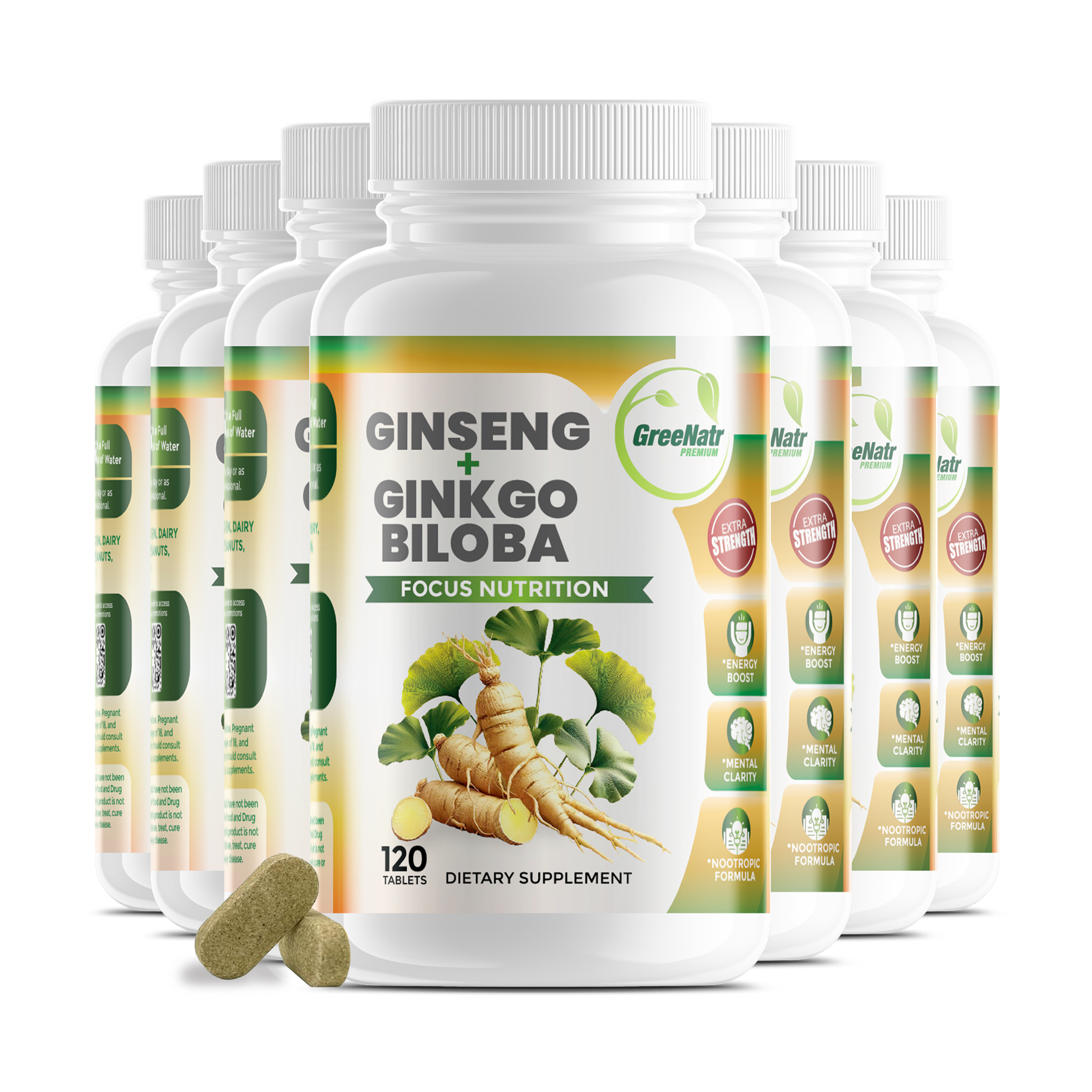 Ginseng and Ginkgo Biloba Cognitive Support (120 Tablets)
