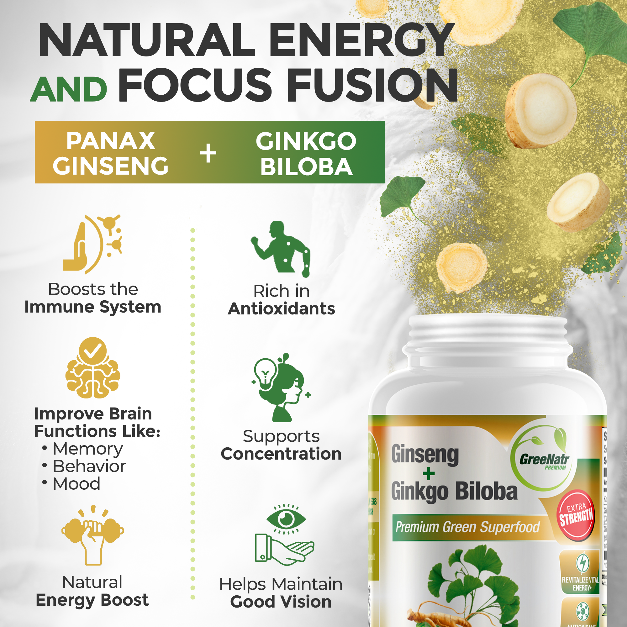 SLEEP & RELAX BUNDLE: Ginseng & Ginkgo Biloba + Magnesium Complex