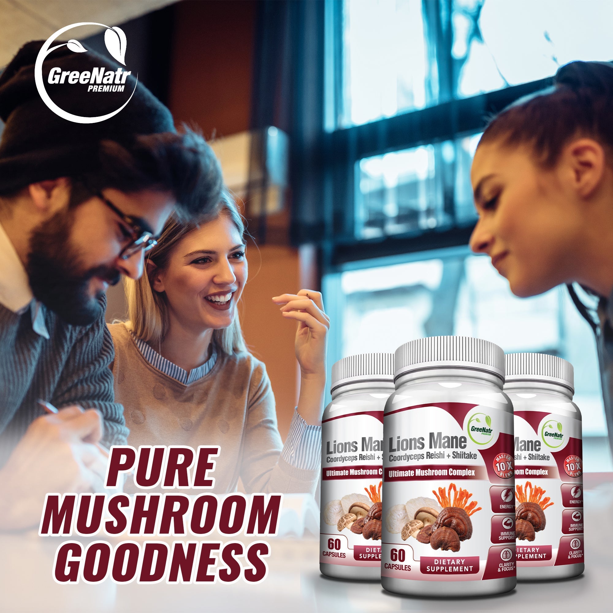 Complete Mushroom Supplement Capsules - 10 in 1 Complex