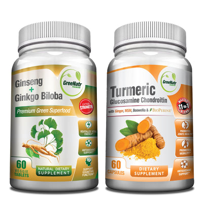 Comprehensive Wellness: Turmeric Curcumin + Ginseng & Ginkgo Biloba