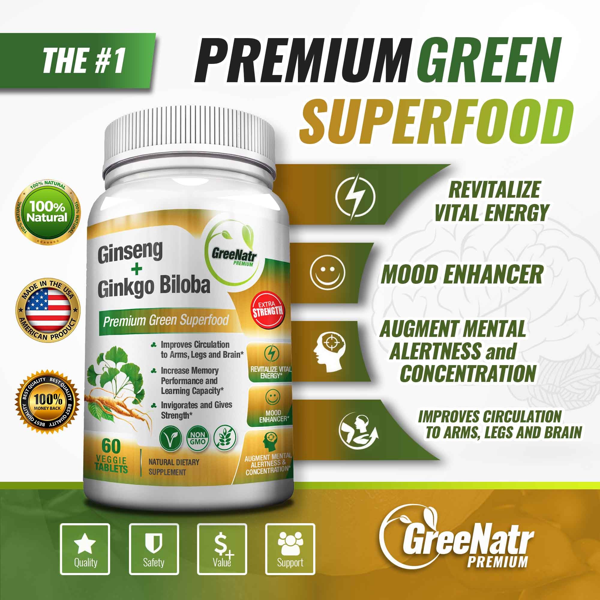 STRESS & ANXIETY BUNDLE: Ginseng & Ginkgo Biloba + Ashwagandha