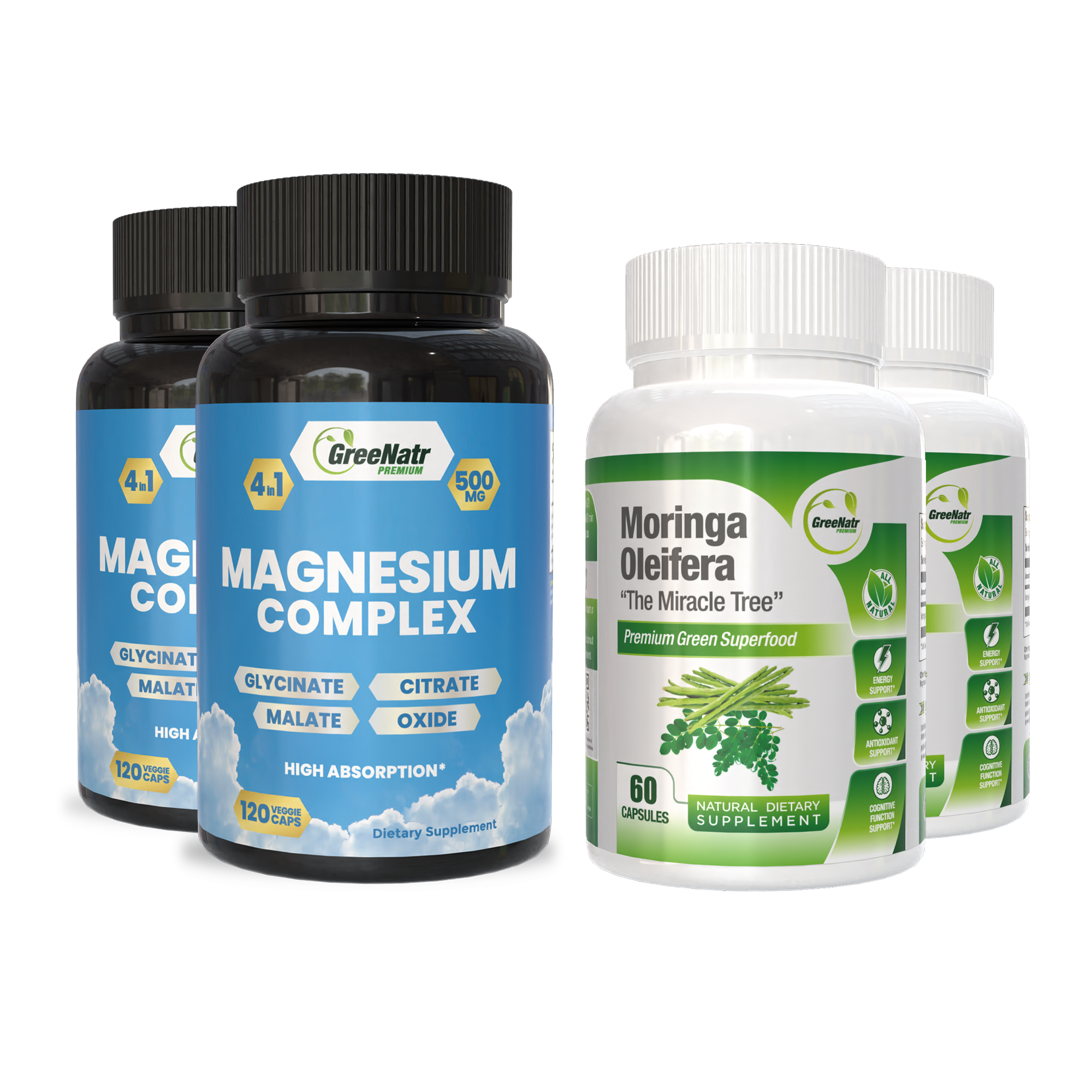 NUTRIENT RICH BUNDLE: Magnesium Supplement Plus Moringa Oleifera