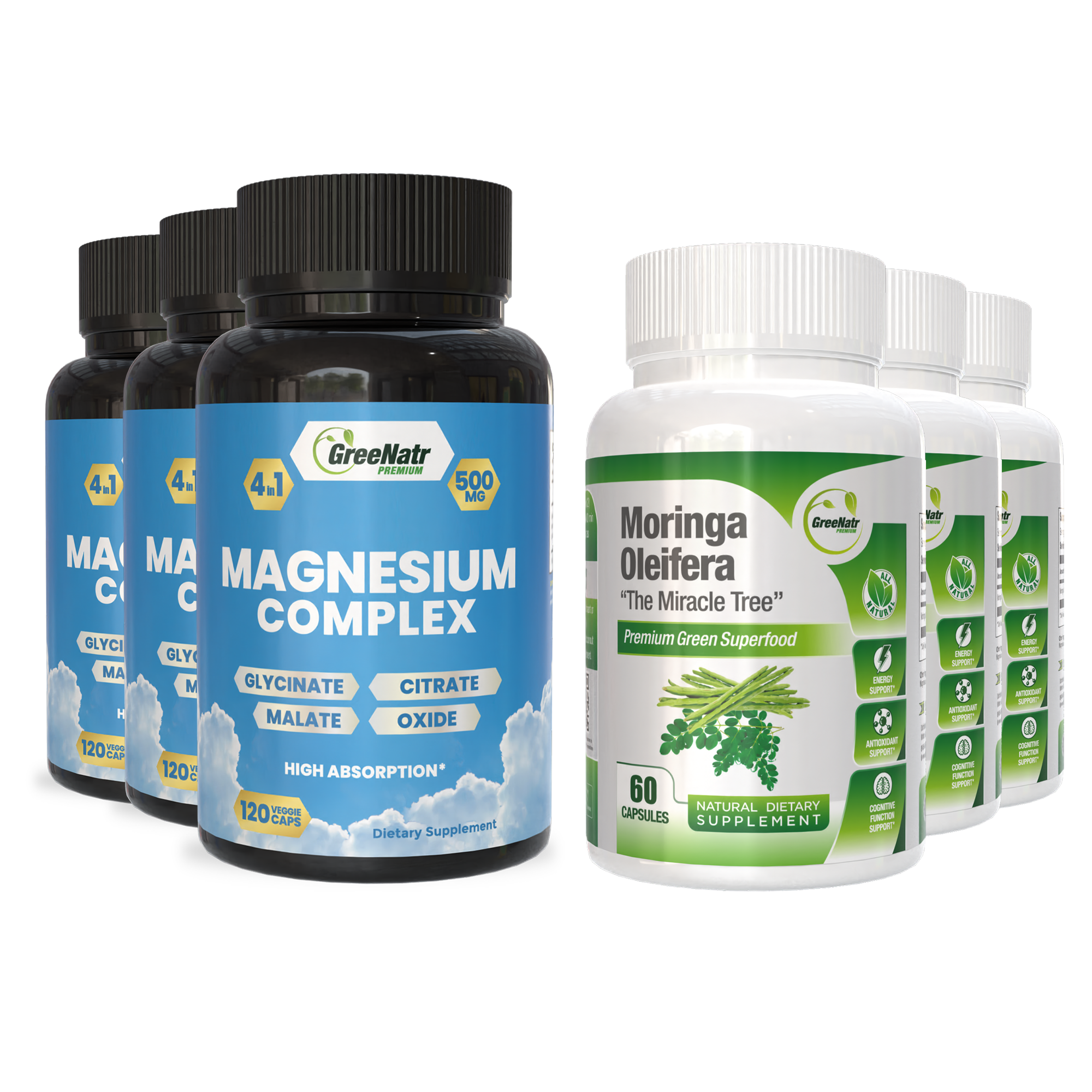 NUTRIENT RICH BUNDLE: Magnesium Supplement Plus Moringa Oleifera