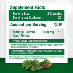 Moringa Oleifera Leaf "The Miracle Tree" Extract 1000 mg - Supercharge your Metabolism
