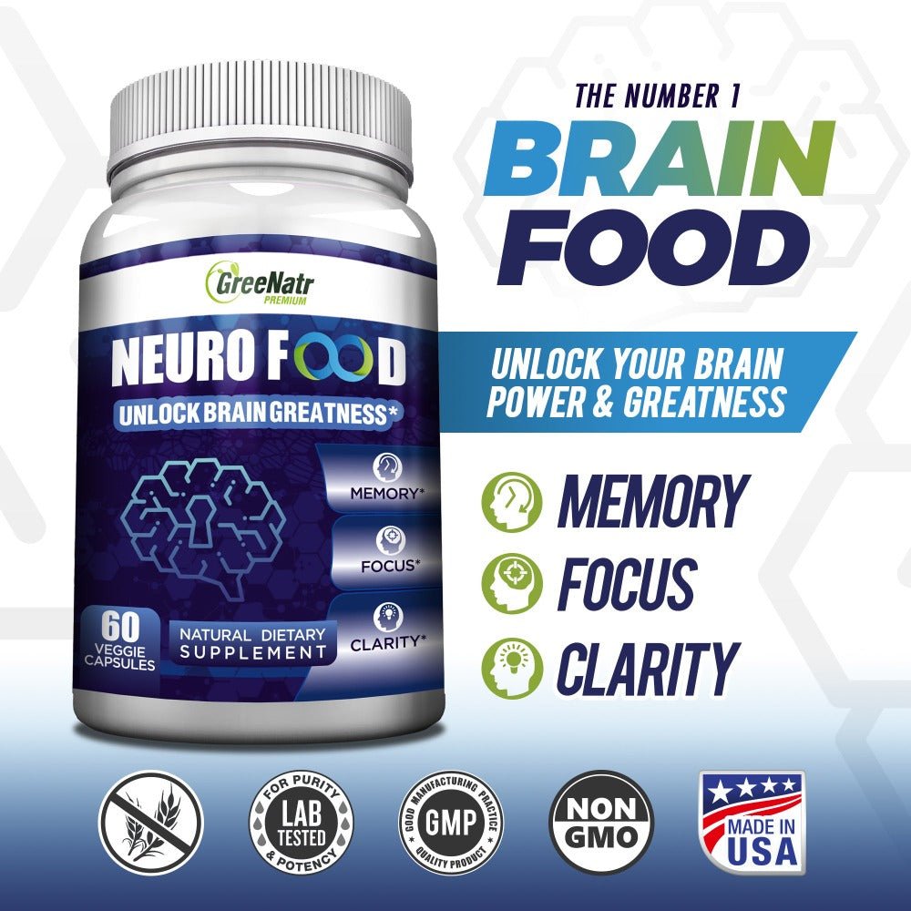 Neuro Food, Brain Supplement to Enhance Memory, Energy, Focus and Clarity