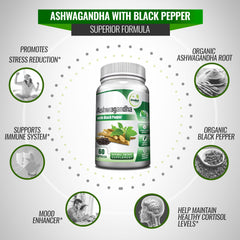 Organic Ashwagandha with Black Pepper for Enhanced Absorption