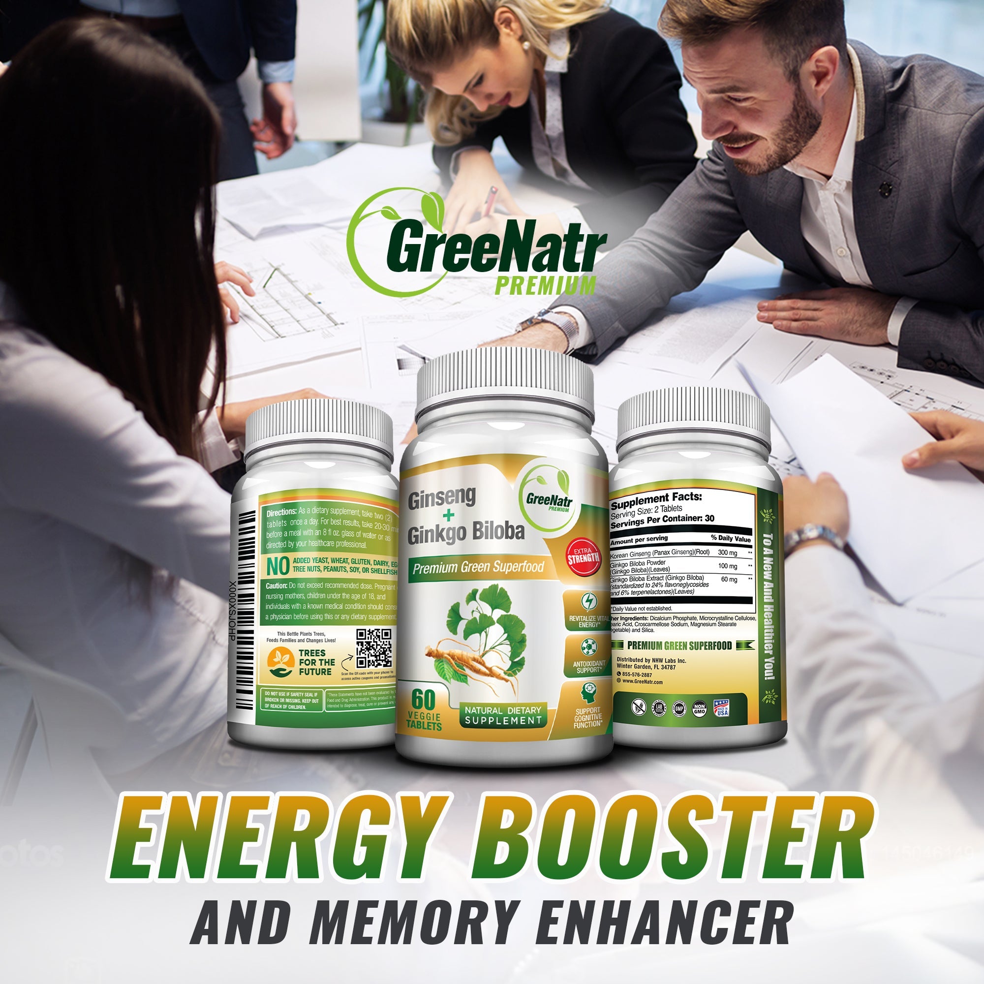 Wellness Supplement Bundle: Ginseng Root and Ginkgo Biloba + 7 in 1 Immune Support Supplement