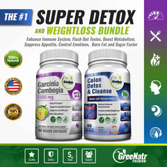 GreeNatr Garcinia Cambogia + Colon Detox Bundle