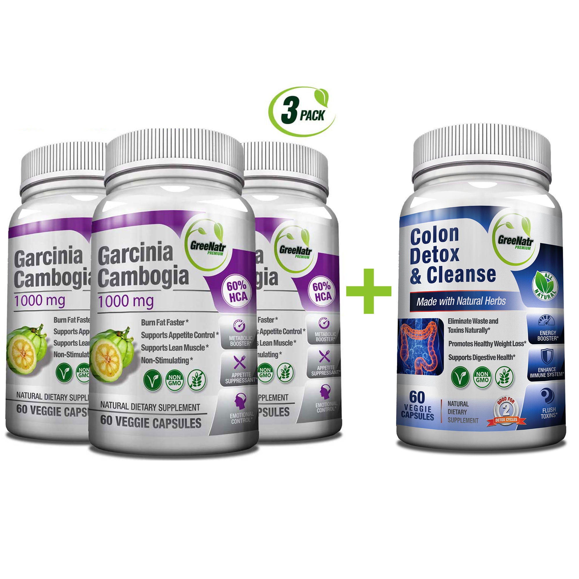 GreeNatr Garcinia Cambogia + Colon Detox Bundle