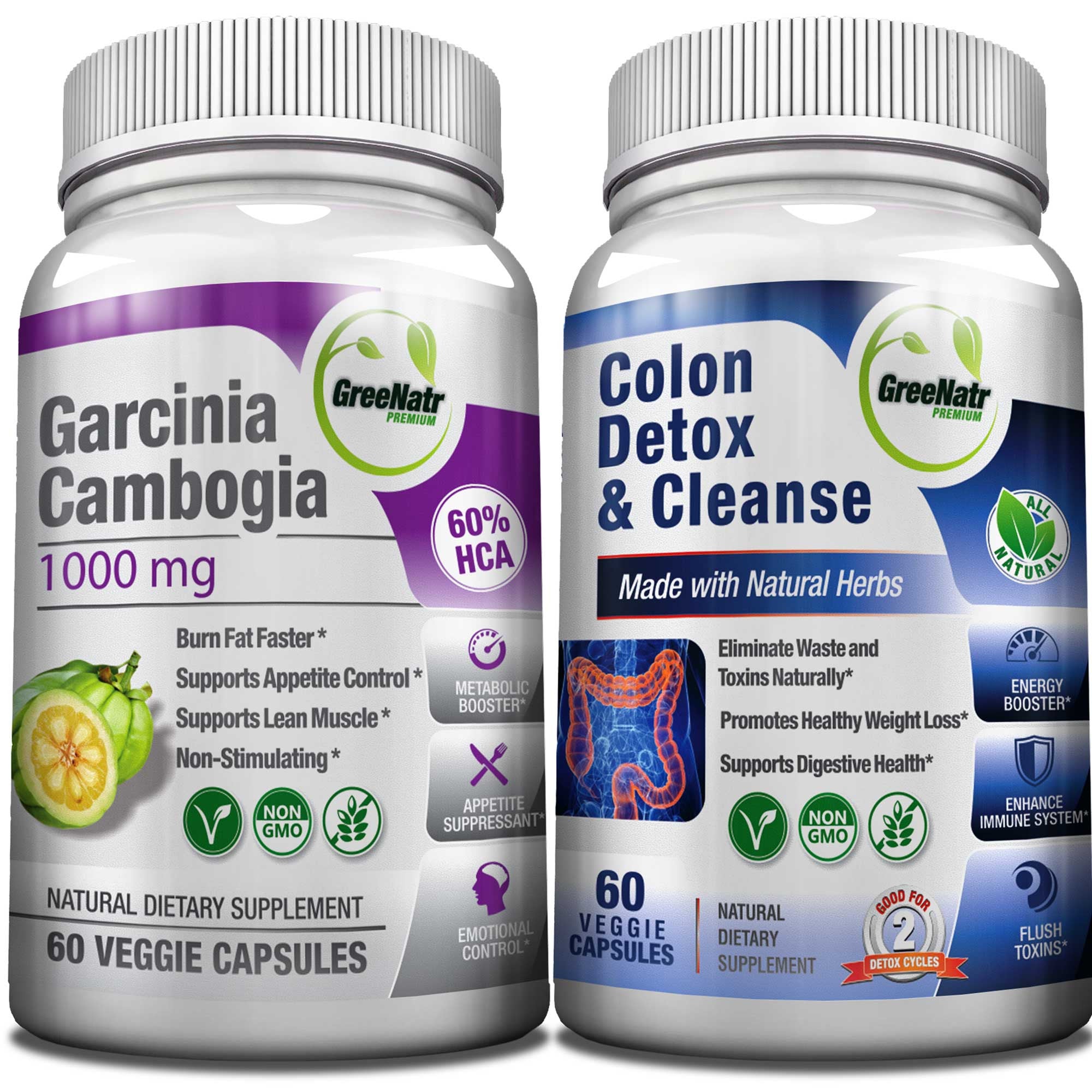 GreeNatr Garcinia Cambogia + Colon Detox Bundle